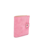 Portafoglio Cara in pelle scamosciata rosa prodotto da Pianigiani bags